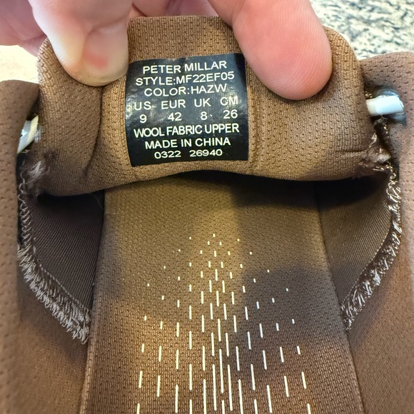 Peter Millar Brown Wool Glide Sneakers with White Accents - Picture 4 of 6